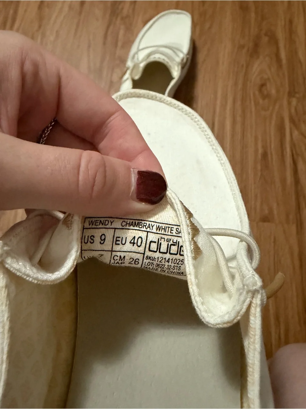 Hey Dude Canvas Slip-On Loafers in Cream and Tan Accent